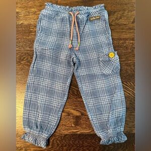 Matilda Jane Blue & White Plaid Ruffle Joggers